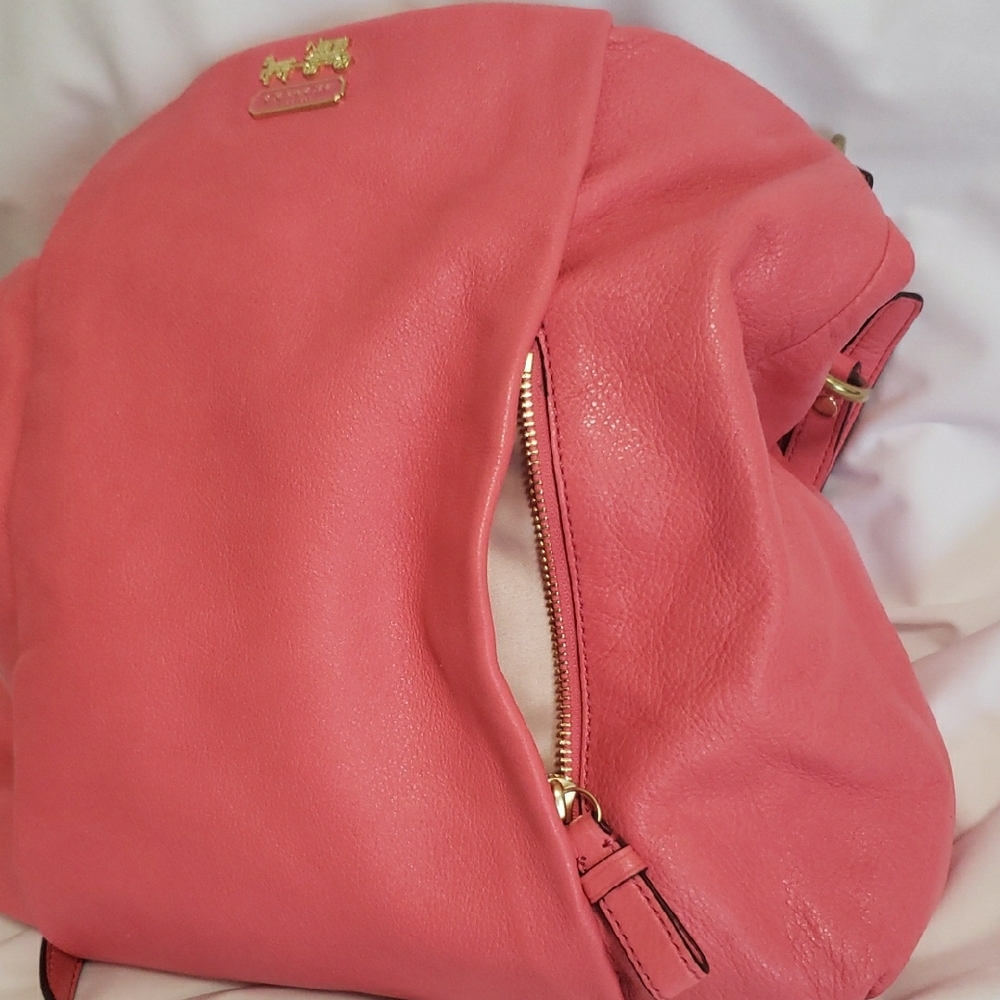 COACH 21224 Madison Isabelle Coral Leather Shoulder Bag - Picture 8 of 11